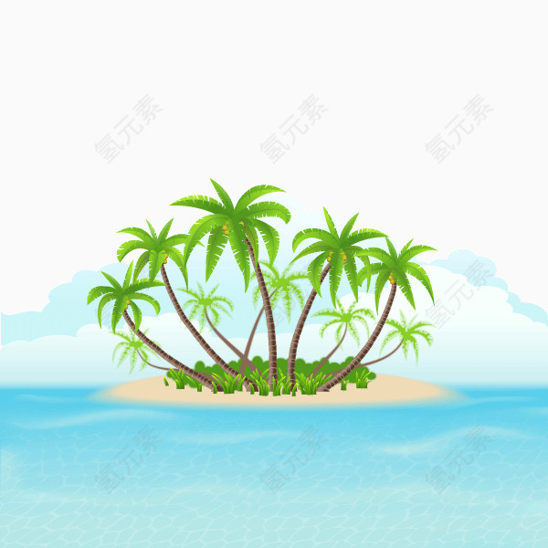 夏日海道椰子树矢量图