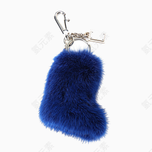 高贵蓝毛球钥匙扣