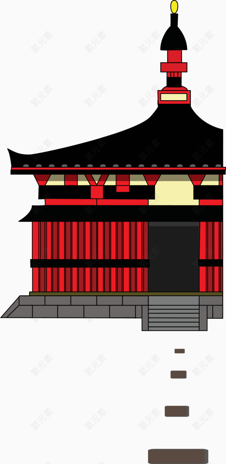 日本传统建筑房屋矢量图