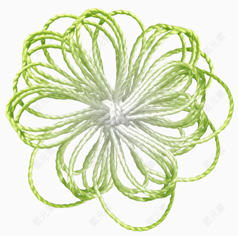 绿色绳子花朵