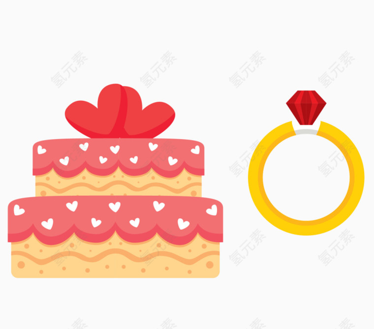 婚礼爱情蛋糕戒指