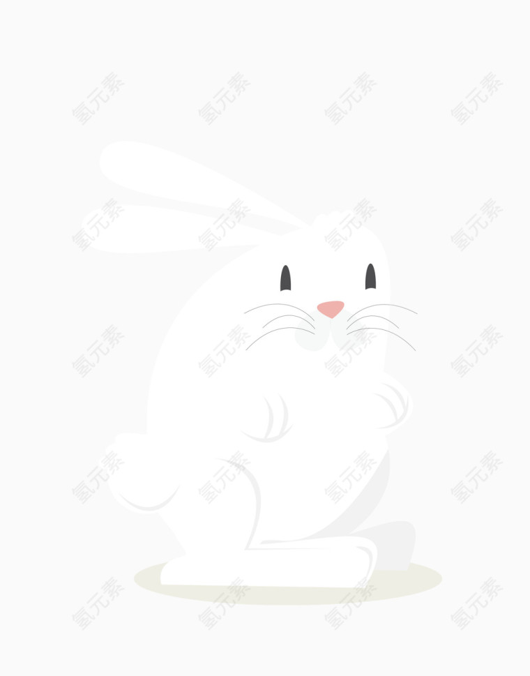 矢量白色呆萌小兔子可爱