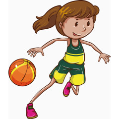 绿色少女篮球比赛