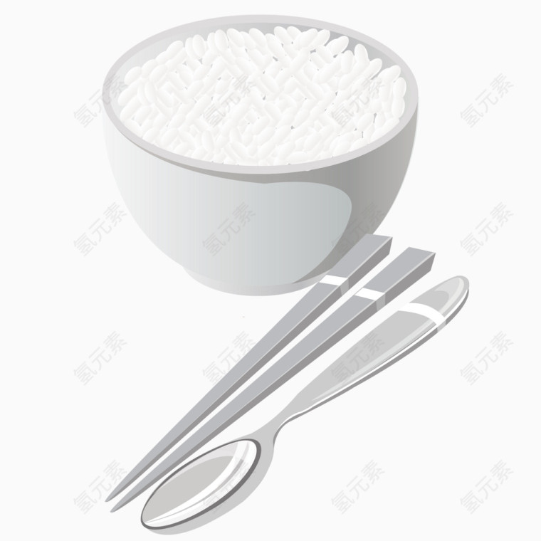 米饭筷子勺子