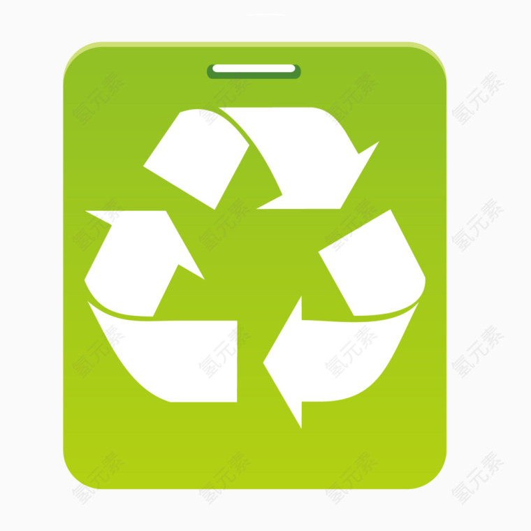 矢量绿色循环环保卡片标牌
