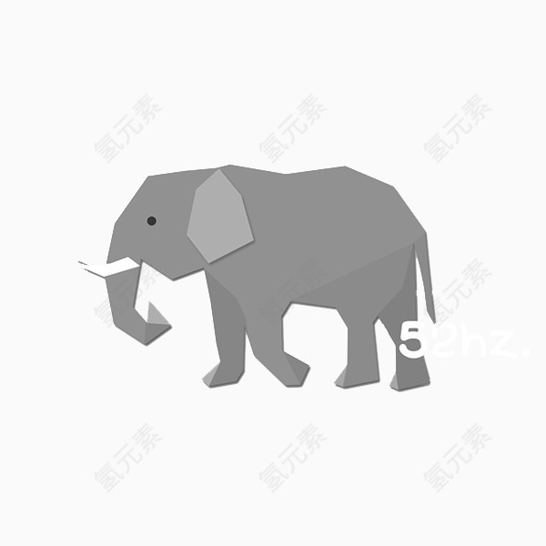 灰色的折纸大象