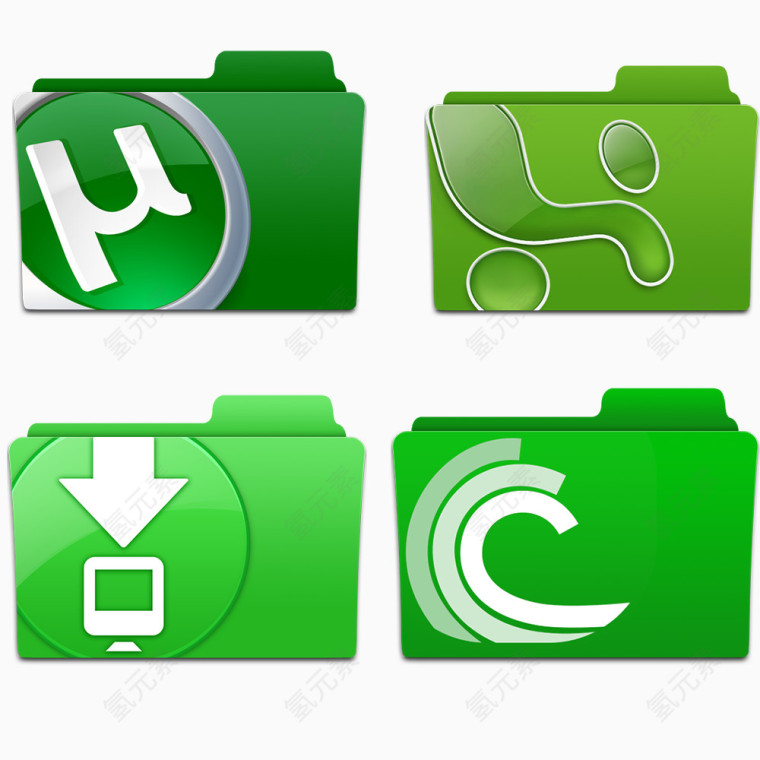 绿色环保文件夹图标