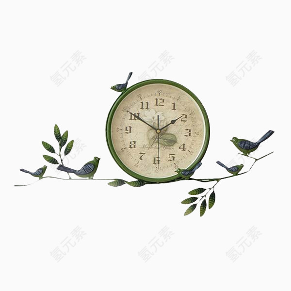 绿色小鸟创意钟表