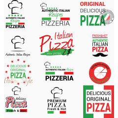 矢量手绘意大利披萨图标合集