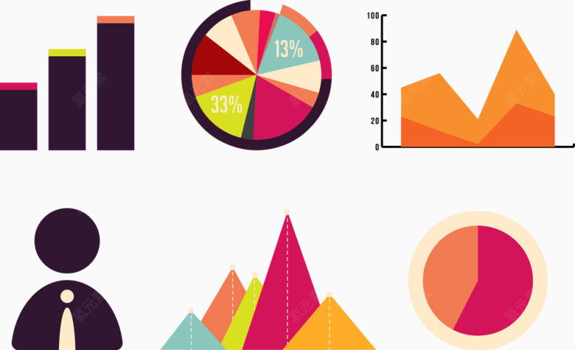 矢量ppt商务图表素材下载
