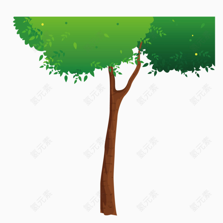 矢量绿色质感松树植物