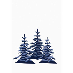 蓝色树木入冬素材