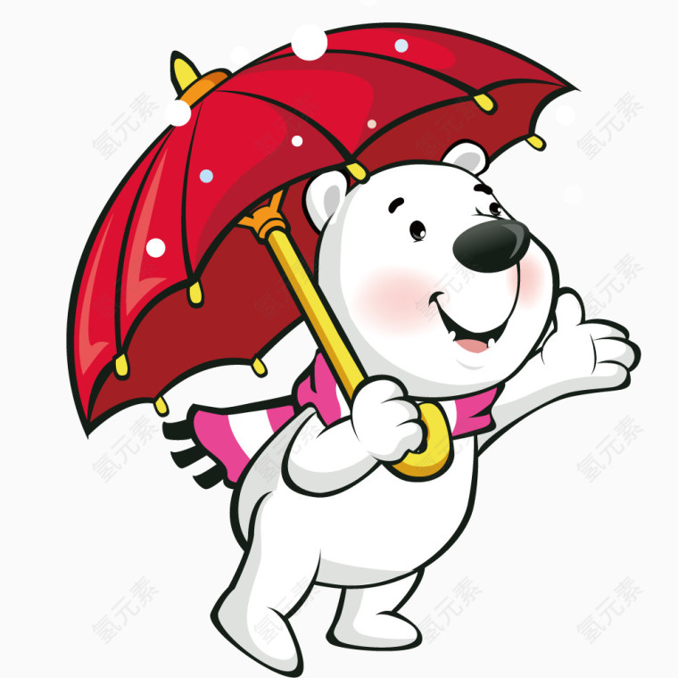 打着伞的北极熊