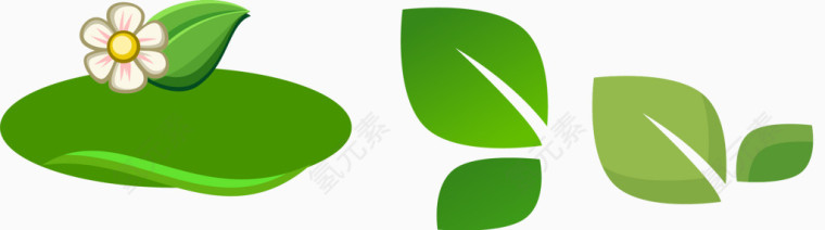 绿色树叶素材PNG矢量元素