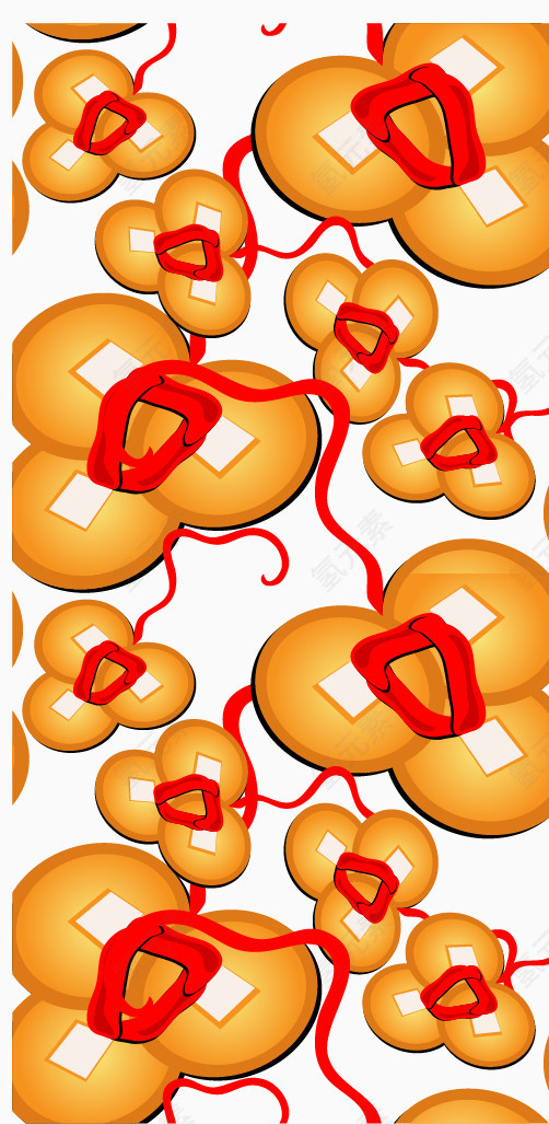 矢量铜钱背景素材