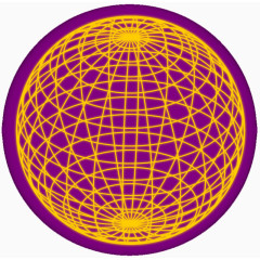 紫色3d线条地球元素