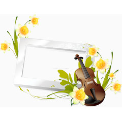 悠闲时光白色边框小提琴