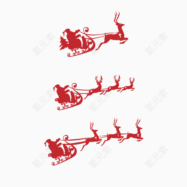 圣诞老人驾驶圣诞鹿免扣素材