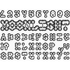 月光字母与符号矢量素材