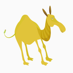 黄色扁平插画骆驼