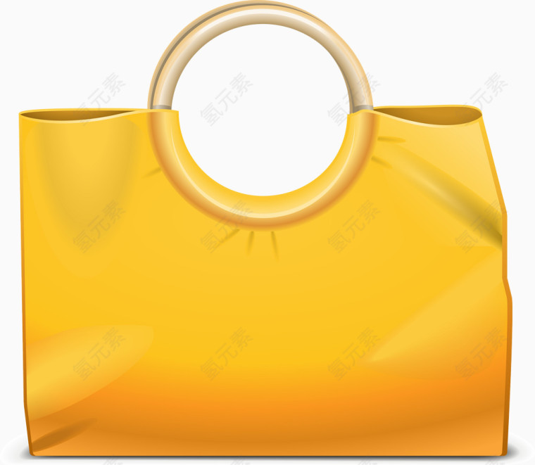黄色手提包手袋包包矢量图