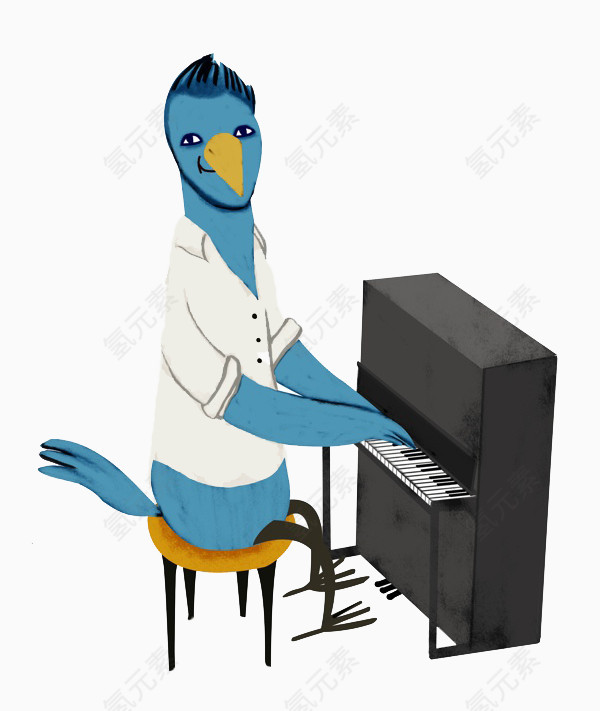 弹钢琴的大鸟