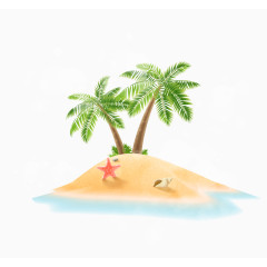 海滩椰子树矢量图