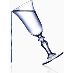 蓝色透明玻璃酒杯素材