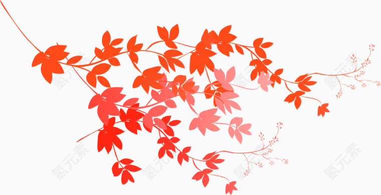 红色树叶秋日海报