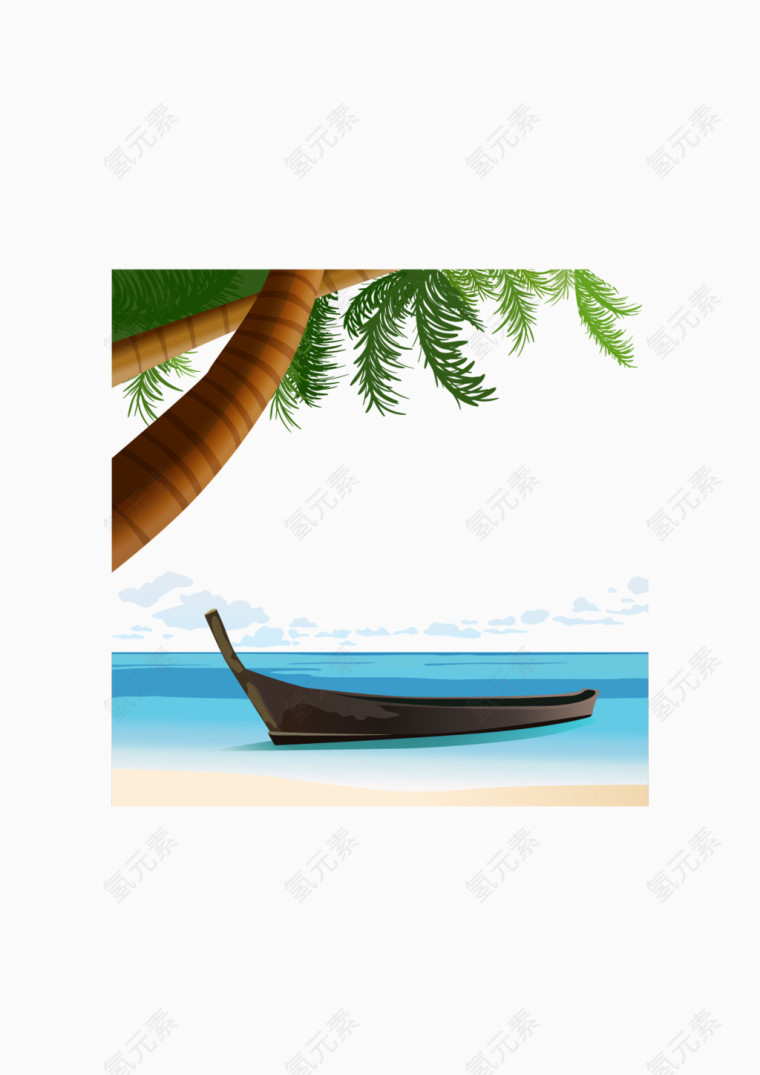 矢量椰子树海岸