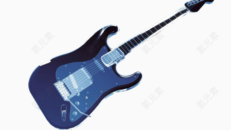 一把蓝色电吉他