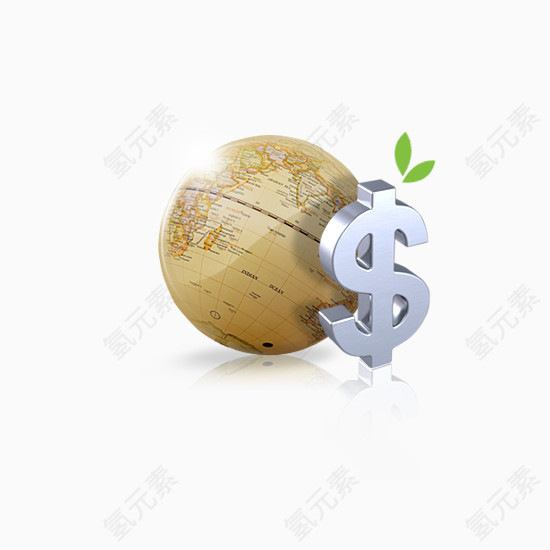 地球仪和美元