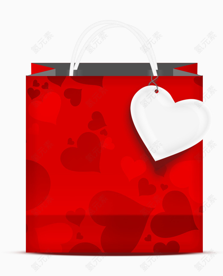 红色爱心购物袋