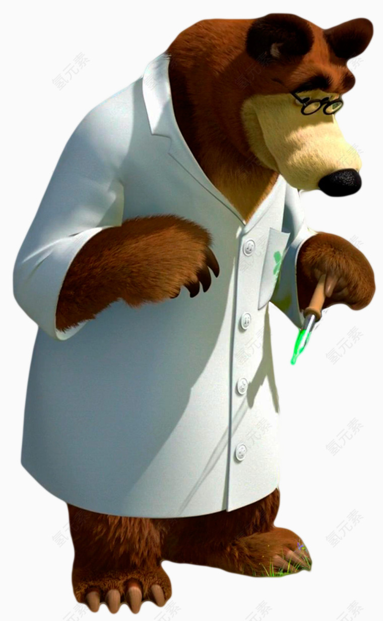 大熊医生准备扎针了