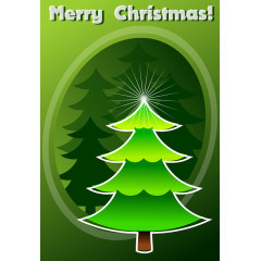 可爱的圣诞树手绘贺卡