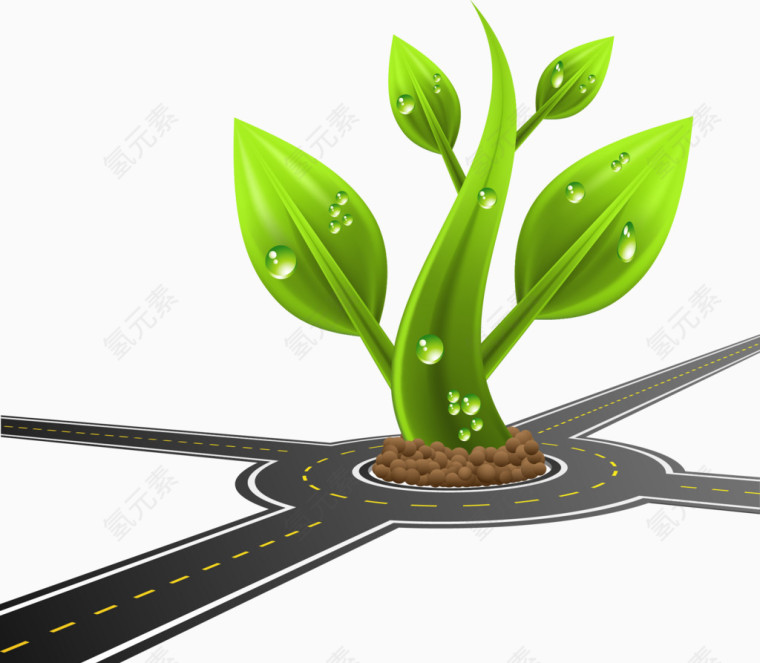 公路中的植物