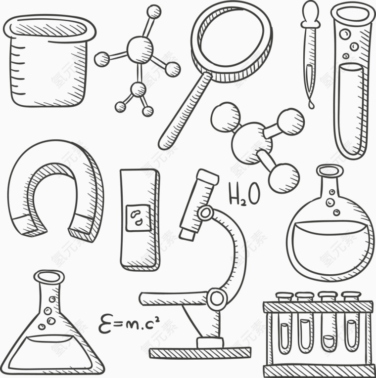 手工绘制化学器械分子结构