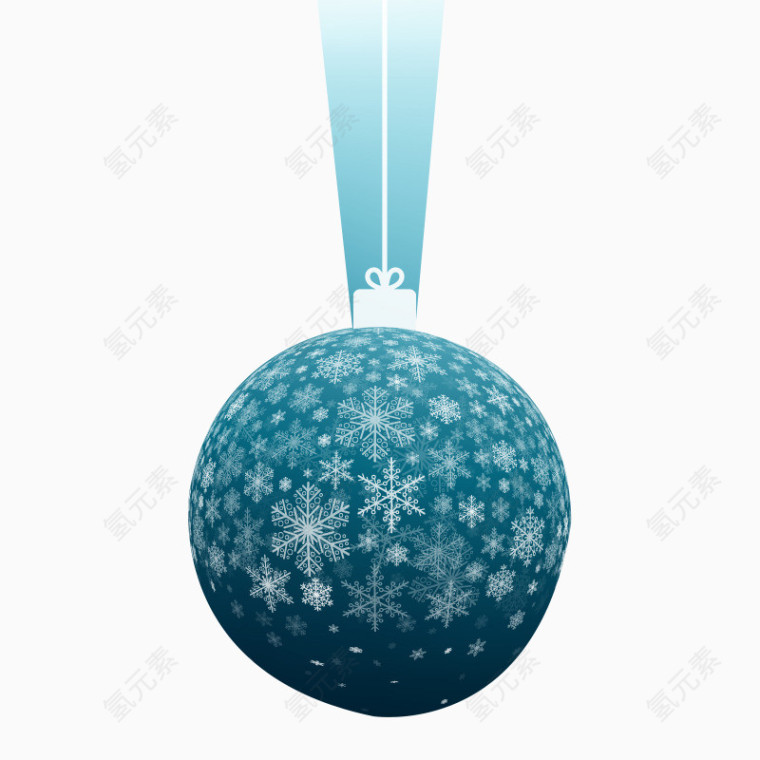 圆形蓝色圣诞球素材