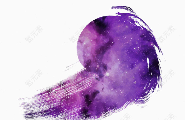 紫色唯美不规则形状星云