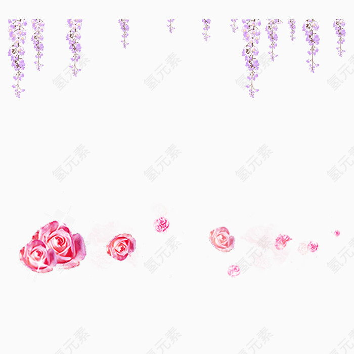 紫藤萝玫瑰花