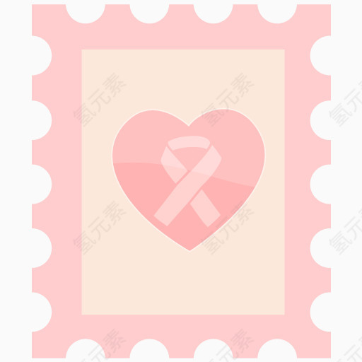 粉红色爱心邮票图标