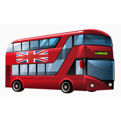 红色英国双层巴士bus