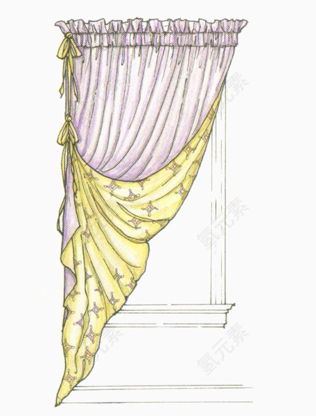 紫色家装窗帘效果图