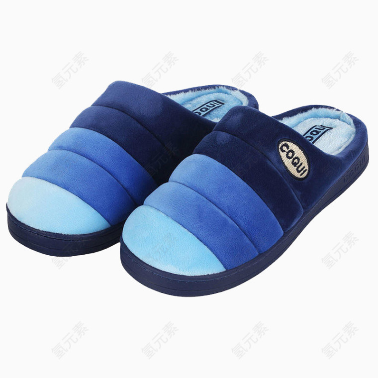 蓝色条纹保暖鞋