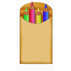 橙色信封的彩色画笔素材