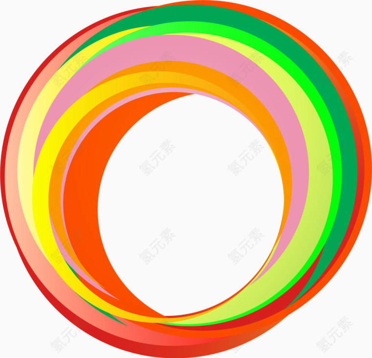 矢量手绘彩色圆圈