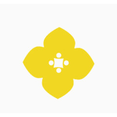 黄色四角花朵几何形状
