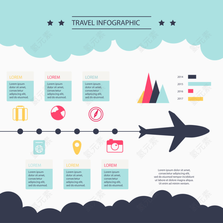 矢量旅游信息图表元素