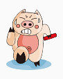 卡通小动物胖猪可爱