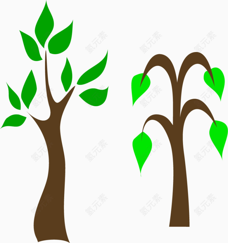 矢量绿树效果元素